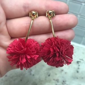J. Crew Gathered Carnation Earrings in Pink